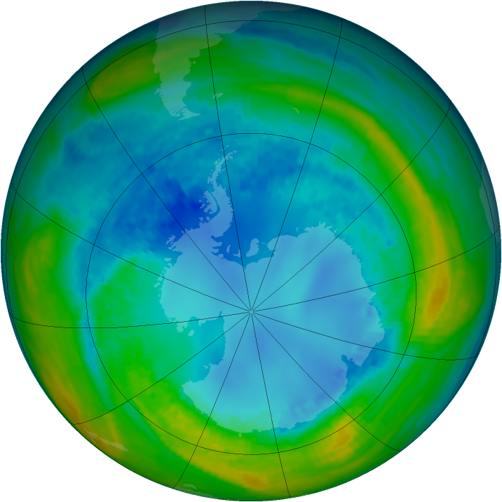 Antarctic ozone map for 17 August 2004
